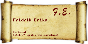 Fridrik Erika névjegykártya